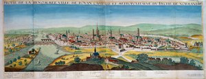 Szczegółowy widok miasta Rouen w Normandii. Rycina z XVII wieku. Paryż B.N. autorstwa Unknown artist