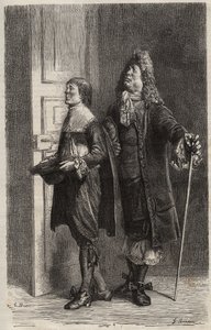Diafoirus pere et fils - grawerunek do „”The Imaginary Malad”” Jeana Baptiste Poquelin dit Moliere (1622-1673) (The Imaginary Invalid) autorstwa Unknown artist