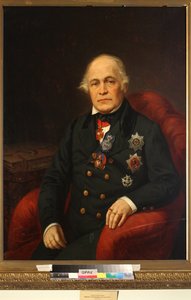 Dimitri Nikołajewicz Bloudov (Bludow ou Bloudoff) - Portret hrabiego Dmitrija Nikołajewicza Bludowa (1785-1864) - Anonimowy - Poł. - Olej na płótnie - Instytut Literatury Rosyjskiej IRLI (Dom Puszkina), Petersburg autorstwa Unknown artist