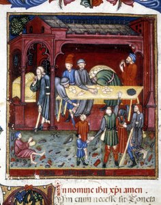 Dystrybucja chleba i butów do starych i biednych. 1422. autorstwa Unknown artist