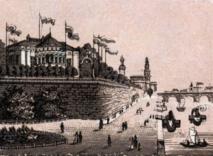 Drezno (Drezno), Niemcy: widok na Belweder. w „” Świat ilustruje 168 odsłon”” Niedatowany (koniec XIX wieku) autorstwa Unknown artist