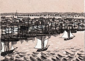 East River w Nowym Jorku w Stanach Zjednoczonych w „Świat przedstawia 168 widoków”” Niedatowany (koniec XIX wieku) autorstwa Unknown artist