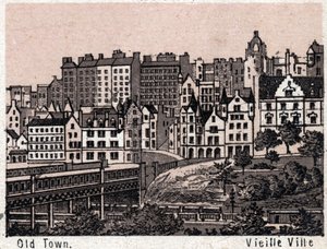 Edynburg, Szkocja: widok na Stare Miasto w Edynburgu. w „” Świat ilustruje 168 odsłon”” Niedatowany (koniec XIX wieku) autorstwa Unknown artist