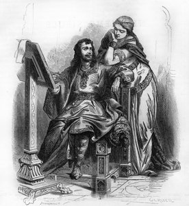 Eginhard (Einhard, Einhart, Einard, 775-840) historyk okresu karolińskiego ze swoją żoną Emmą (Immą). autorstwa Unknown artist