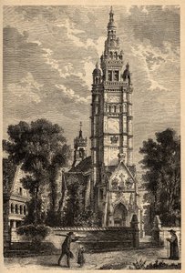 Kościół Notre Dame de Croaz Batz w Roscoff - Finistere - Bretania - grawerowanie w „” PATRIE” - PECTURESSE OPIS FRANCJI W 6 TOMACH WG LUCIENA HUARDA - koniec XIX wieku autorstwa Unknown artist