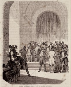 Wybory 23 kwietnia 1848 r.: sala głosowania w sekcji - w „Współczesnej historii popularnej” autorstwa Unknown artist
