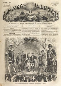 Polowanie cesarza Napoleona III w Fontainebleau - 1861 - Polowanie cesarskie w Fontainebleau w obecności Napoleona III (1808-1873) i Imperatrice Eugenie (1826-1920). Znakomity wszechświat 1861 - autorstwa Unknown artist