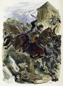 Cesarz Othon walczący z przekupionymi bandami papieża – w „Histoire des Popes” Maurice Lachatre autorstwa Unknown artist