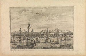 Rycina zatytułowana "Kanton 1655", będąca impresją artysty na temat Kantonu z łodzi w 1655 r. autorstwa Unknown artist