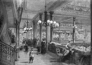 Rozszerzenia sklepów „Bon marche”: Nowa galeria prowadząca do Bufetu. Paryż 1880. autorstwa Unknown artist