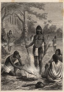 Wyprawa do Ameryki (1799-1804) Alexander von Humboldt (1769-1859) i Aime Bonpland (1773-1858): Indianie Omaguas (Amazonia, Peru) - ilustracja z „Wielkich marynarzy XVIII wieku” autorstwa Unknown artist