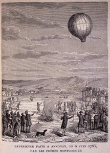 Eksperyment wykonany w Annonay 5 czerwca 1783 r. przez braci Montgolfier - w „Les Contemporains”, b.d. koniec XIX wieku. autorstwa Unknown artist