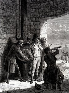 Eksperyment telegrafu Chappe wykonany 12 lipca 1793 r. z Ménilmontant do Saint-Martin-du-Tertre przed komisarzami Konwencji – w „Cuda przemysłu” Louisa Figuiera autorstwa Unknown artist