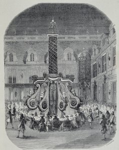 Święto Ludwika XIV (uczta na marmurowym dziedzińcu Wersalu). autorstwa Unknown artist