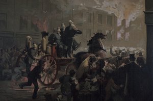 Wóz strażacki, koniec XIX w. (kolor lito) autorstwa Unknown artist