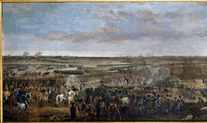 Pierwsze Cesarstwo: Cesarz Napoleon I (1769-1821) (na białym koniu) w bitwie pod Lipskiem (Bitwa Narodów), 16-19 października autorstwa Unknown artist