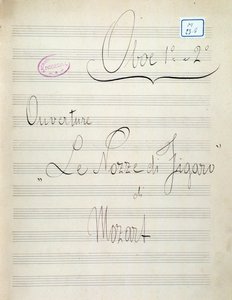 Pierwsza strona nuty na obój Le nozze di Figaro, opera Mozarta (XIX w.) autorstwa Unknown artist