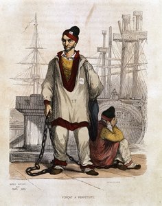 Skazany w perity - w „”Les Bagnes: historia, typy, obyczaje, tajemnica” Maurice Alhoy, wyd. Gustave Havard, Paryż autorstwa Unknown artist