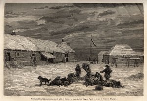 Fort Saint-Michel (Saint Michel), wówczas angielska posiadłość, w Zatoce Norton. Grawerowanie ilustrujące podróż i przygody w angielskiej Kolumbii, wyspie Vancouver i Alasce, autorstwa Fredericka Whympera autorstwa Unknown artist