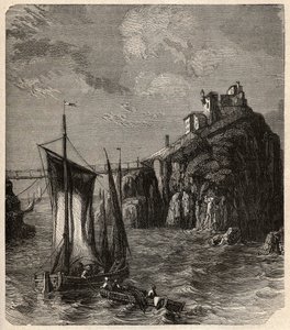 Fort de Bertheaume - Plougonvelin - Finistere - grawerowanie w „” PATRIE”” - PECTURESSE OPIS FRANCJI W 6 TOMACH WG LUCIENA HUARDA - koniec XIX wieku autorstwa Unknown artist