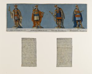 Czterech królów Inków: Tupac Yupanqui, Huayna Capac, Huascar Inca, Atahuallpa, początek XIX wieku autorstwa Unknown