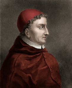 Francisco Jimenez de Cisneros (Gonzalo Jimenez de Cisneros) (1436-1517) kardynał, reformator religijny i hiszpański mąż stanu - Rycina z XIX wieku autorstwa Unknown artist