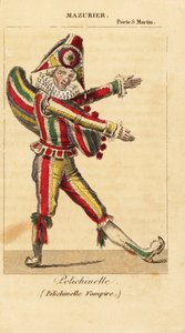 Francuski tancerz i mim Charles-Francois Mazurier jako Polichinello w Polichinelle Vampire Theodore de Banville w Theatre de la Porte Saint-Martin autorstwa Unknown artist