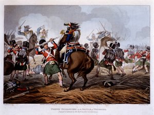 Francuscy kurasjerzy pod Waterloo – w „Anegdotach i incydentach historycznych, wojskowych i morskich, które dotarły do ramion Wielkiej Brytanii i ich sojuszników, kończące się na Waterloo” – Edward Orme, il. przez Fry, Londyn autorstwa Unknown artist