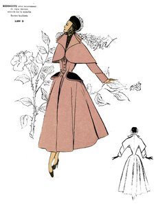 Moda francuska, projekt płaszcza Redingote. autorstwa Unknown artist
