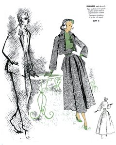 Francuska moda, projekt stroju w pepitkę. autorstwa Unknown artist
