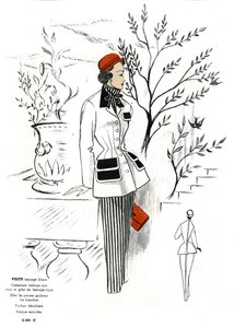 Francuska moda, projektowanie strojów z wełny. autorstwa Unknown artist