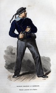 Francuski marynarz gotowy do kolizji. w „„Ogólnej historii marynarki”” Van Tenac autorstwa Unknown artist
