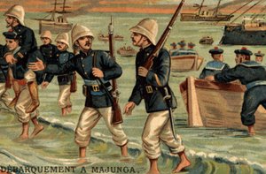 Wojska francuskie wylądowały w Majunga na Madagaskarze w 1895 r. autorstwa Unknown artist
