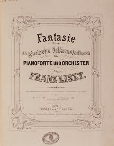 Frontyspis partytury „Fantazja na fortepian i orkiestrę” Franciszka Liszta (1811-1886) Bolonia XIX w., civico museo musicale autorstwa Unknown artist