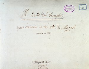Frontyspis do Uprowadzenia z seraju, opera Mozarta, wersja Lichtenthal (1838) autorstwa Unknown artist