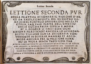 Frontyspis Second Lettione autorstwa Silvestro Ganassi z Fontego autorstwa Unknown artist