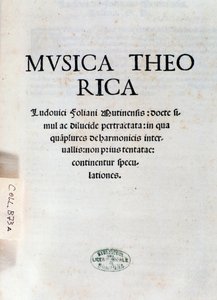 Frontyspis Musica Theorica Ludovico Foliani (grafika) autorstwa Unknown artist