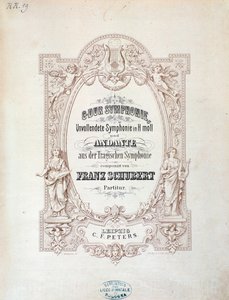 Frontyspis partytury Niedokończonej symfonii Franza Schuberta autorstwa Unknown artist