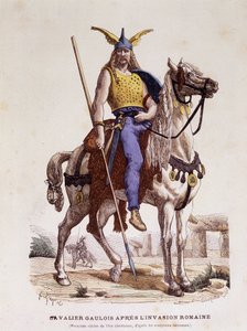 Jeździec galijski po najeździe rzymskim – w „Kostiumach Paryża przez wieki”” autorstwa Unknown artist