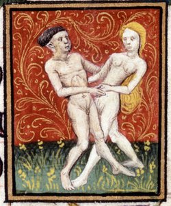 Bliźnięta. Miniatura horoskopu. Rękopis z XV wieku. Biblia Trivulziana, Mediolan. autorstwa Unknown artist