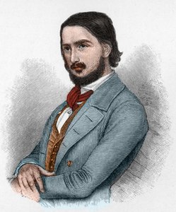 Georg Friedrich Rudolph Theodor Herwegh (1817-1875) Niemiecki poeta, rewolucjonista i tłumacz. autorstwa Unknown artist