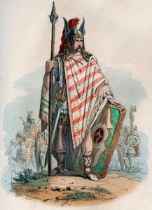 Wódz Germain (niemieccy barbarzyńcy). Rycina z 1868 r. w „Histoire de Belgique od czasów pierwotnych do końca panowania Leopolda I”” autorstwa Theodore