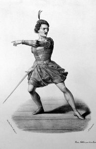 Gilbert-Louis Duprez (Gilbert Louis) w roli Arnolda w operze „Guillaume Tell” (William Tell) Gioacchino Rossiniego autorstwa Unknown artist