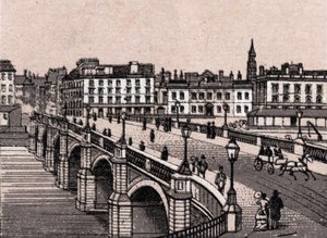 Glasgow, Szkocja: widok na most Broomielaw. w „” Świat ilustruje 168 odsłon”” Niedatowany (koniec XIX wieku) autorstwa Unknown artist