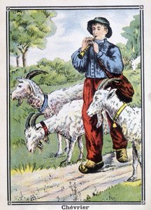Goat: Koziarz grający na pipocie. autorstwa Unknown artist