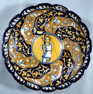 Godronnee fajansowy puchar dekorowany aniołka. XVI-wieczny Paryż, Luwr autorstwa Unknown artist