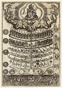 Wielki łańcuch bytu” z „Retoryki chrześcijańskiej na używanie kazań i modlitw...” Diego Valadésa autorstwa Unknown artist