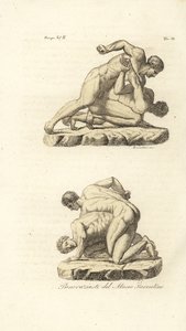 Greccy sportowcy rywalizujący w sztuce walki Pankration autorstwa Unknown artist