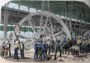 Greve du Creusot. Rozjemca pracowników warsztatów w momencie wypłaty. 19 wiek. autorstwa Unknown artist