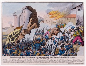 Guerre russo-turque de 1828-1829 - Szturm na bastiony Warny przez armię rosyjską we wrześniu 1828 r. przez Anonim autorstwa Unknown artist